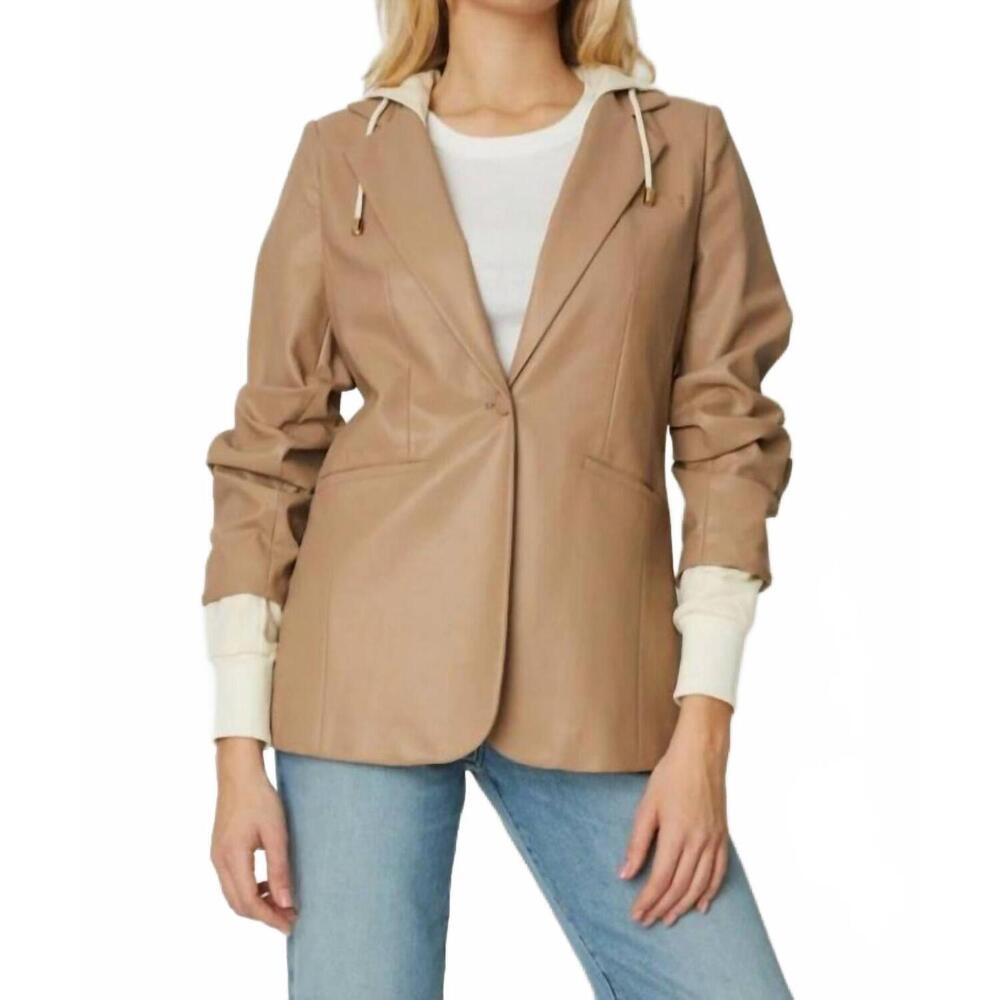 NEW JS71 denise jacket in tan cream